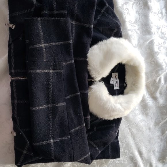 CoffeeShop Kids Coat sz L navy/white plaid - Picture 4 of 8